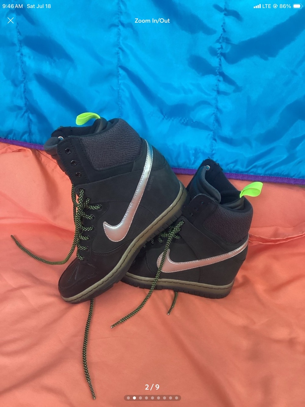 Nike Black High-Top Sneakers with Pink Swoosh